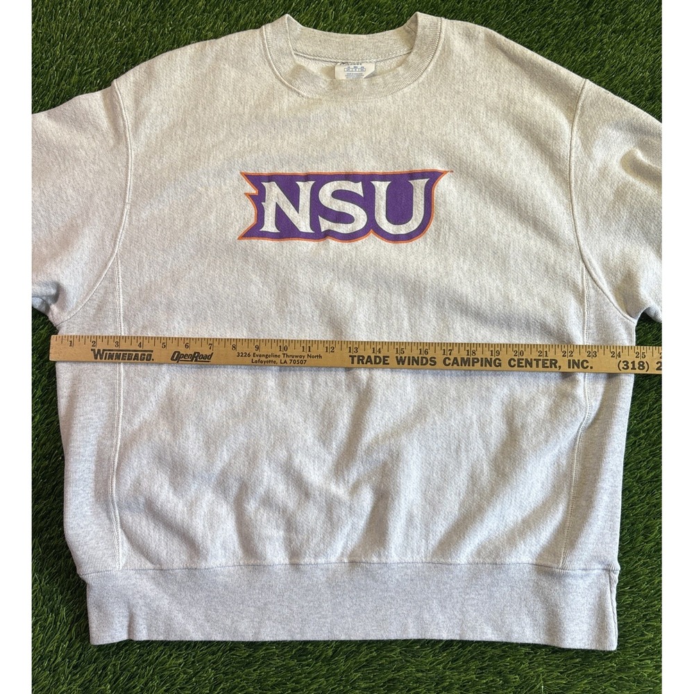 Vintage Champion Reverse Weave NSU Demons Northwestern Sz L Gray Sweatshirt - Picture 9 of 13
